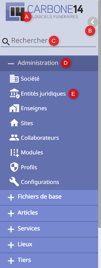 menu navigation latéral