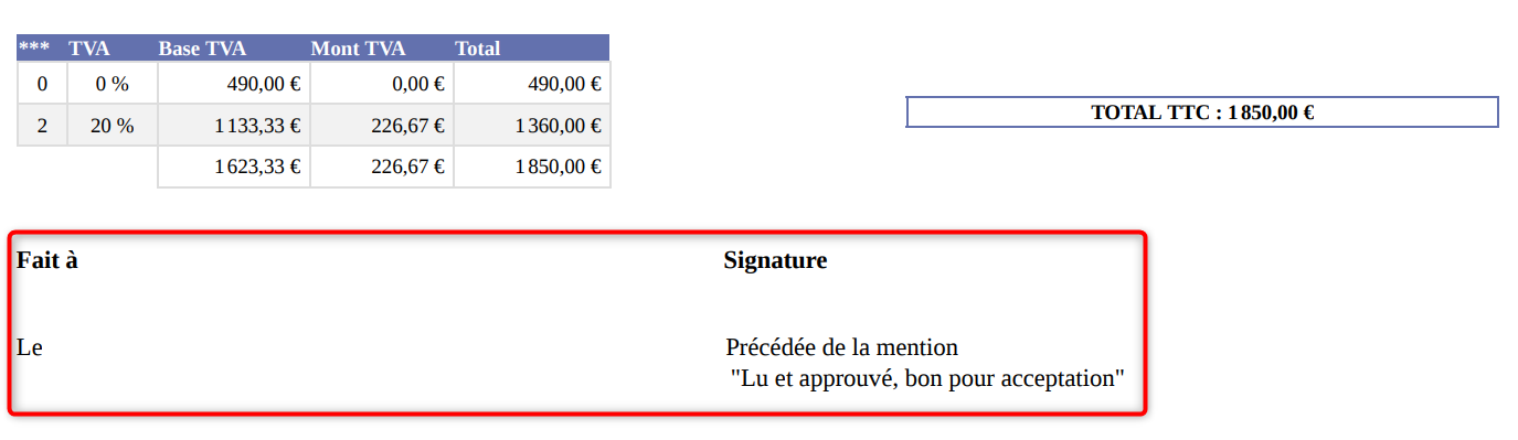 facture signature