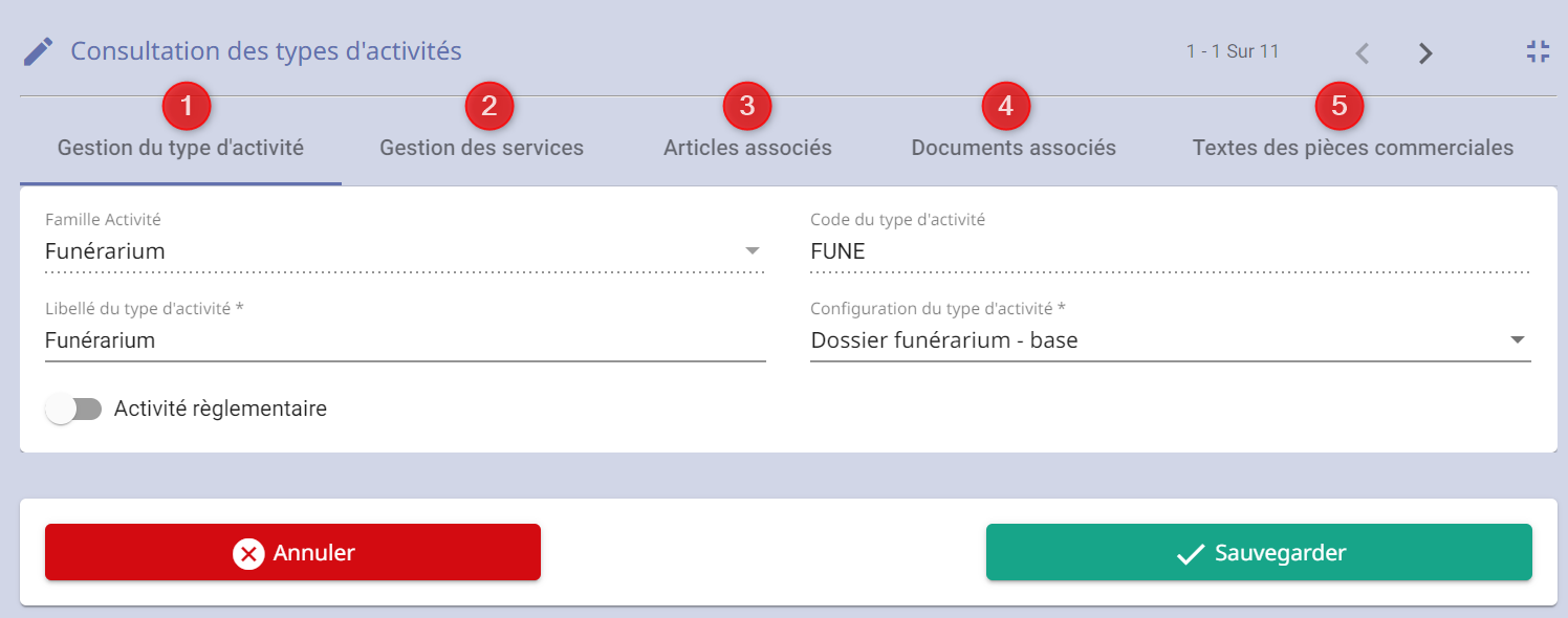 sommaire type d'activité
