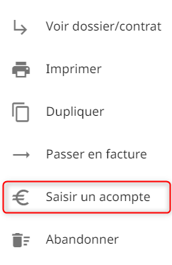 saisir acompte
